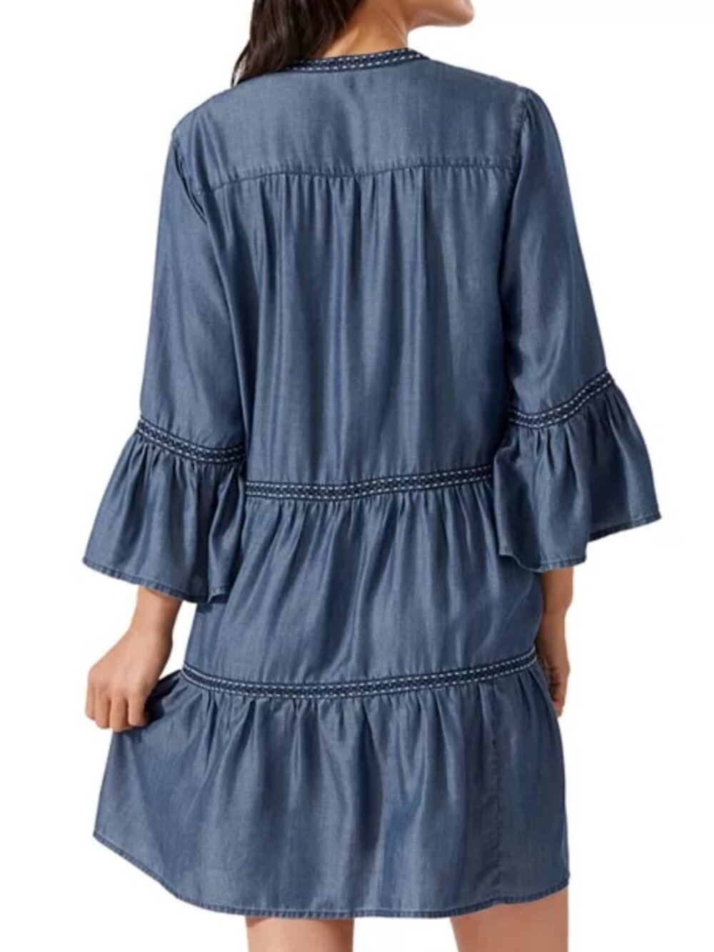 Tommy Bahama Embroidered Chambray Cover-Up Dress M - Picture 2 of 5